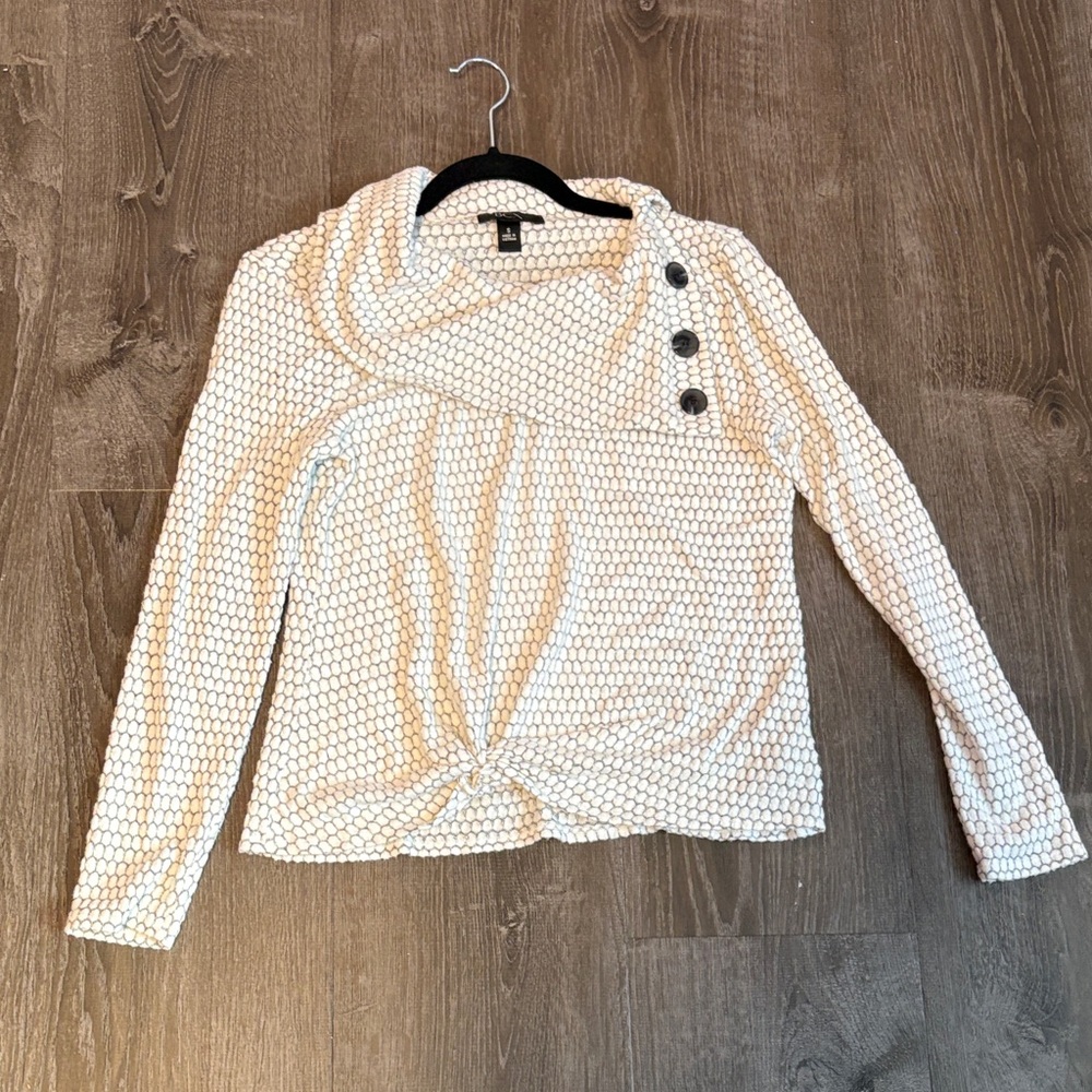 BCX Cream Patterned Blouse